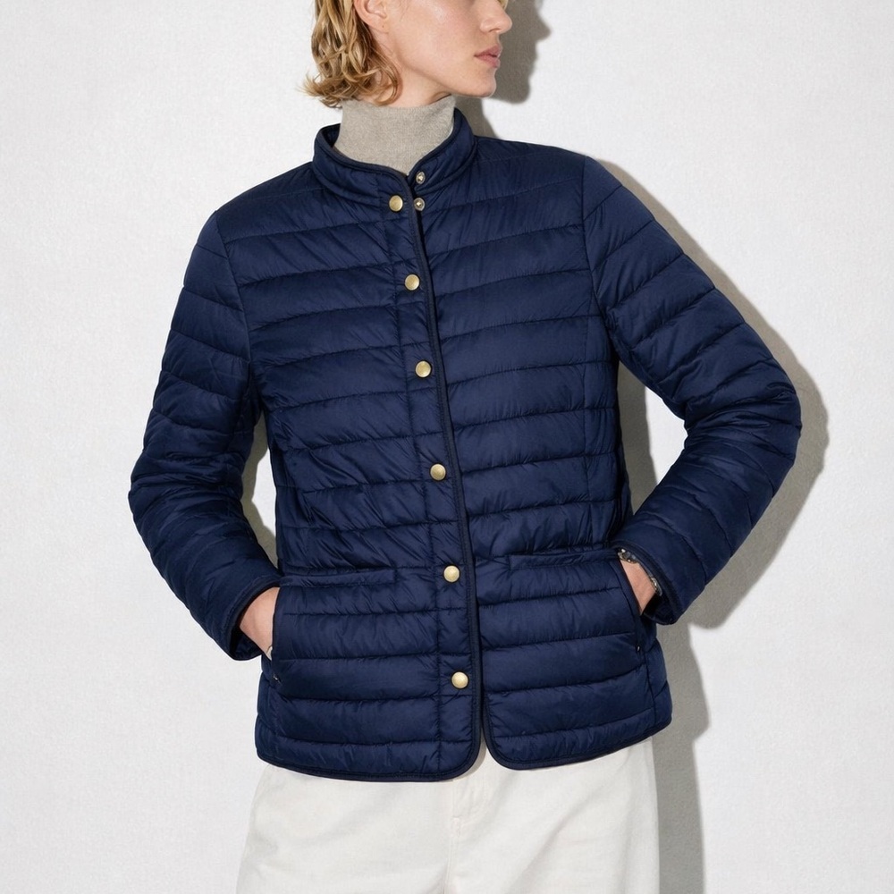 NWT Ralph Lauren Midnight Blue Puffer Button Down Jacket Business Casual M​